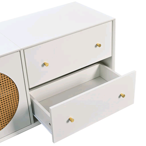 Combohome High Quality Mid Century Modern Living Room Furniture <strong>TV</strong> Stand Wood <strong>Rattan</strong> Storage Cabinet <strong>Tv</strong> <strong>Unit</strong> for Living Room - Product Image 5