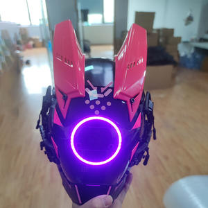 Casco de Motocicleta Led Cyberpunk Luminoso, Casco de Ciclismo Seguro para Corredores, Nuevo Diseño de Casco Cyberpunk Luminoso para Uso en Exteriores - Product Image 4