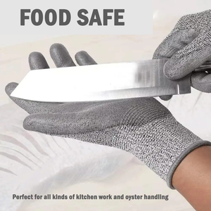 Gants de travail anti-coupure de niveau 5 EN388 4443C avec logo personnalisé, revêtement HPPE PU, pour la métallurgie et la machinerie, gants de ferrage pour la sécurité au travail - Product Image 4