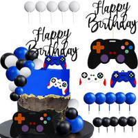 Set de Decoración para Pastel de Control de Videojuegos, Precio de Fábrica, Adorno Brillante de Feliz Cumpleaños, Esfera, Artículos para Fiestas de Cumpleaños de Videojuegos para Niños