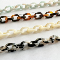 Porte-chaîne de lunettes de soleil en acétate de cellulose, breloque colorée, résine sans écart, coquille de tortue, accessoires et chaîne de lunettes