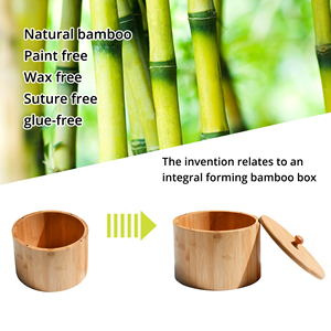 Salero de bambú Caja de almacenamiento de bambú con tapa giratoria magnética Capacidad de 6 onzas - Product Image 4