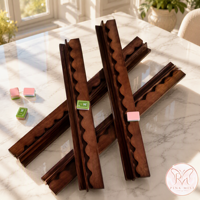 Ensemble de 4 supports de Mahjong en noyer naturel bicolore (bois de pêche et noir) de 20 pouces avec pousseurs magnétiques, MOQ 1 pour le divertissement ludique