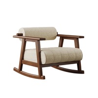 Fauteuil à bascule vintage de style Wabi-Sabi en bois massif japonais pour salon, chambre à coucher, meubles de maison