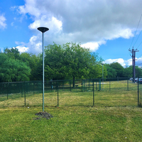 Lampadaire solaire LED intégré, extérieur, étanche IP65, DC 12V, aluminium, jardin, route, rond