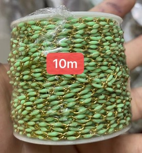 2025 nuevo collar <span class=keywords><strong>permanente</strong></span> cadenas Diy accesorios de acero inoxidable Rosa Arco Iris esmalte cadenas para mujer fabricación de joyas - Product Image 6