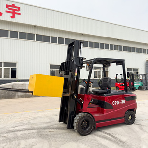 3 tấn điện 4WD đối trọng xe nâng với hai giai đoạn mast chì-axit Pin cho cổng sản xuất Nặng-giá cả cạnh tranh - Product Image 1