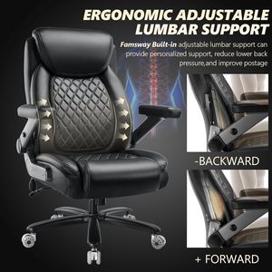Big and Tall Office <strong>Chair</strong> with Pocket Spring Cushion 650LBS <strong>Large</strong> Heavy Duty Office <strong>Chair</strong> with 5D Flip <strong>Arms</strong> - Product Image 5
