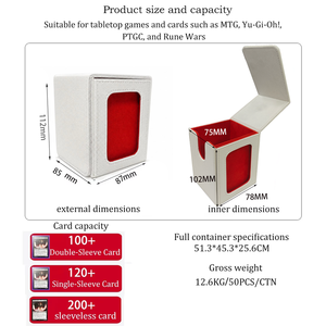   Boîte de rangement portable de luxe à double compartiment pour cartes, avec fenêtre de présentation, plateau à dés, en cuir PU, fermeture magnétique, étui cadeau TCG CCG - Product Image 2