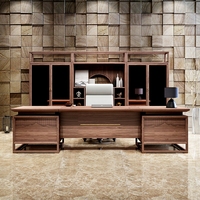 Bureau de direction convertible de luxe de haute qualité, entièrement en bois massif, style classique chinois, mobilier de bureau