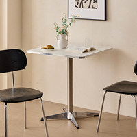 Table à manger en acier inoxydable, chaise en bois, mobilier moderne nordique en métal, table ronde pour restaurant, ensemble de salle à manger, tables à manger