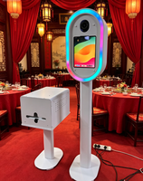 Nouvelle Coque Populaire 2026 en Métal Portable Ovale Personnalisable pour Machine Photo Booth iPad avec Support d'Imprimante pour Fêtes ou Événements Professionnels