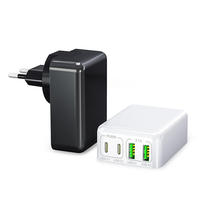 Chargeur rapide USB-C USB-A 40W, adaptateur secteur 4 ports PD QC, prise EU US, chargeur de voyage fin pour iPhone, Samsung, appareils Android
