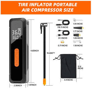 Compresseur d'air portable 12V DC 6000mAh pour gonflage rapide, avec écran LCD et contrôle intelligent, pour voiture, vélo et ballons - Product Image 5