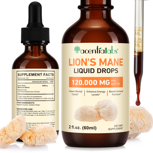 Gotas Líquidas de Melena de León Acentiallabs 60ml, Suplemento Herbal para el Enfoque Cognitivo y Cerebral con Apoyo Inmunológico, Vegano y Sin Gluten - Product Image 2