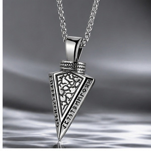 Yunnique-collar con colgante de flecha vikinga de acero inoxidable para hombre, joyería geométrica de estilo Hip Hop, regalo, 3x60cm - Product Image 3
