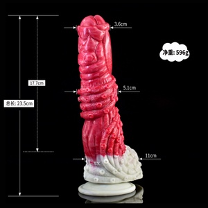 Huge Animal <b>Dildo</b> Color Silicone Penis with Suction Cup Fantasy <b>Dildo</b> Masturbation Anal Knot Toy - Product Image 5