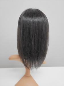 Perruque toupet à clipser en cheveux humains lisses mi-longs de 12 pouces, noir naturel brun, WIGTS, peignes intérieurs de qualité supérieure, résistante à la chaleur, livraison rapide - Product Image 2