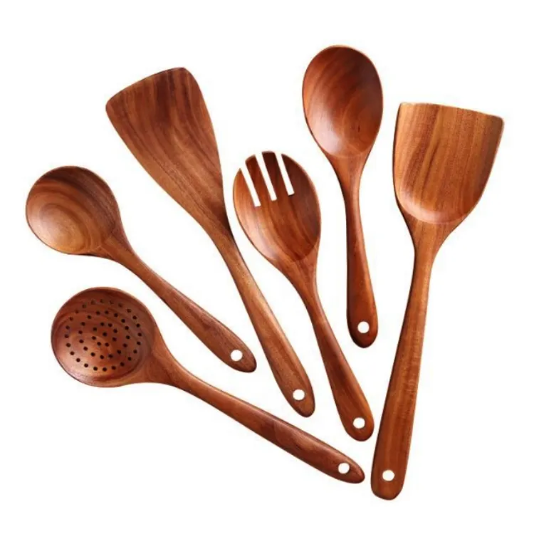 XWX Eco-friendly kitchen use, biodegradable home use hot selling Reusable wooden bamboo kitchen utensil set
