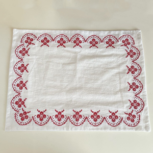 Strofinaccio Vintage in Cotone Ricamato <span class=keywords><strong>a</strong></span> <span class=keywords><strong>Punto</strong></span> <span class=keywords><strong>Croce</strong></span> con Motivo Floreale, Bordo Ricamato, Lavabile, Decorativo per la Tavola di Casa e Regalo Festivo - Product Image 6