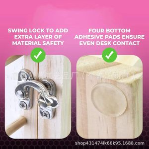 Soporte de madera para bobinas, estante giratorio para almacenamiento de bobinas domésticas, estante para almacenamiento de agujas e hilos, soporte para hilos, máquina de coser - Product Image 5