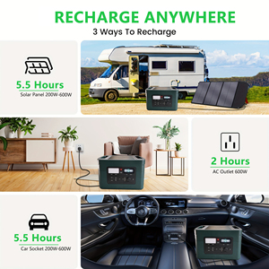 1200W 1024Wh Portable <b>Solar</b> <b>Generator</b> Rechargeable Power Station with LED Emergency Light Qi Wireless Charger for Outdoor RV - Product Image 5