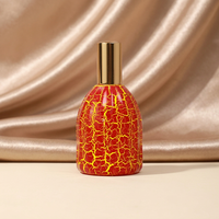 Décoration personnalisée Produits les plus vendus Vaporisateur de fissures jaune-orange Tête de pulvérisation de parfum en aluminium Flacon en verre de parfum de 50ml