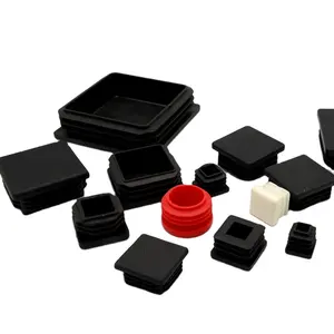 Vierkante Tubing Black Plastic Pluggen/Plastic End Caps Voor Stalen Buis/Meubilair Plastic End Caps