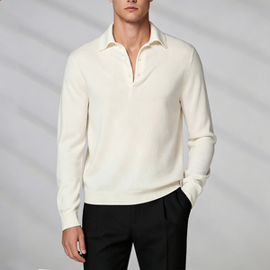 Custom Design OEM&ODM Men Long Sleeve Knitwear <b>Polo</b> <b>Neck</b> Anti-Wrinkle Winter Clean Fit High Quality <b>Sweater</b> - Product Image 1