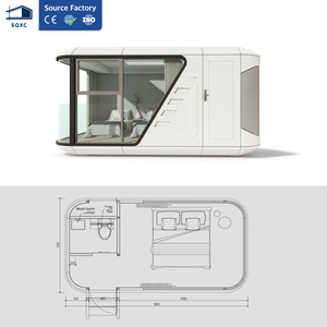 SQXC Casa Contenedor Modular <span class=keywords><strong>de</strong></span> Lujo con Estructura <span class=keywords><strong>de</strong></span> Acero Prefabricada, Tipo Cápsula Espacial, para Oficina, Salón, Hotel, Apartamento, Villa, Uso Moderno - Product Image 2