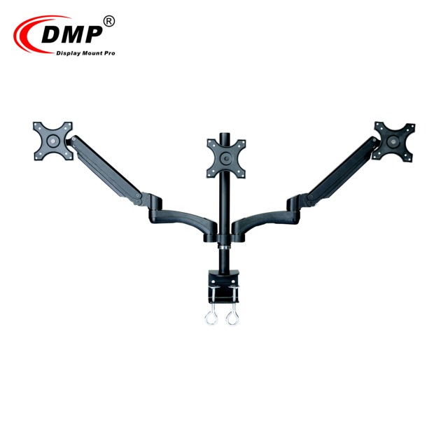 GS352-T Gas Spring Triple Monitor Arm Table Top LCD Monitor Stand VESA 100X100 Desktop Mount