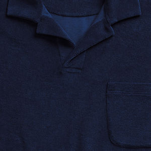 OEM 서비스 주문 하이 퀄리티 네이비 프렌치 테리 타월 폴로 셔츠 남성용 - Product Image 6