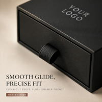 Boîte à tiroir rigide noire personnalisée - Étui coulissant de luxe avec insert sur mesure, finition mate, OEM/ODM, faible MOQ