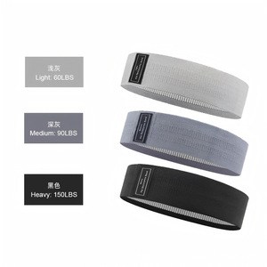 Bande de résistance pour les fessiers Hongbo Sports, lot de 3, noir, gris, blanc, entraînement de fitness, squat, bande élastique - Product Image 2