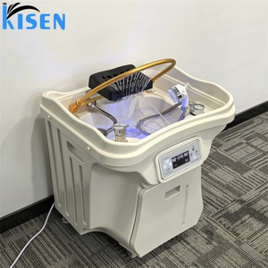 อ่างสระผมพกพา Kisen 2026 รุ่นล่าสุด พร้อมระบบถังคู่ ไฟ LED เครื่องทำน้ำอุ่น ดีไซน์ไร้ท่อ อ่างสปาหัว บาเซ็น ฟลอว์ - Product Image 5