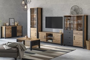 Moderno Design minimalista di alta qualità marrone e nero resistente MDF costruzione tavolino <span class=keywords><strong>da</strong></span> caffè con un cassetto per soggiorno - Product Image 5