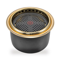 Barbecue électrique rond d'intérieur sans fumée, antiadhésif PTFE pour usage domestique et hôtelier, équipement de cuisson commercial pour restaurants