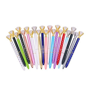 Stylo promotionnel en métal personnalisé avec grand cristal et diamant sur le dessus - Product Image 1