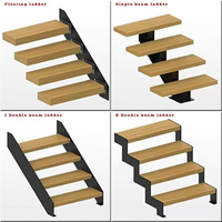Vente en gros Kit d'escaliers flottants d'intérieur de luxe modernes Escalier flottant moderne en acier et bois de haute qualité fabriqué sur mesure