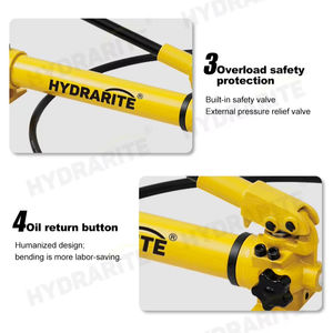 Pompes hydrauliques manuelles HHB-700B Pompes hydrauliques à simple effet 700 bar avec manomètre et adaptateur de manomètre - Product Image 3