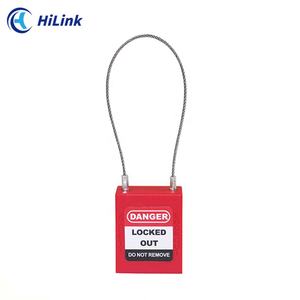 Candados de grillete de Cable de acero inoxidable recubierto de 1,5mm de seguridad LOTO OEM <span class=keywords><strong>candado</strong></span> DE SEGURIDAD DE Color personalizado candados de grillete de Cable Flexible - Product Image 6