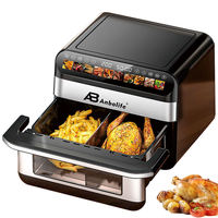 Freidora de Aire Anbolife de 10L con Doble Cesta, 2400W, Pantalla Táctil, 8 Ajustes Preestablecidos, Acero Inoxidable, Cocina sin Aceite, DUAL COOK SYNC FINISH OEM ODM