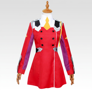 Costume de cosplay Strelitzia Darling Franxx 02, tenue de l'équipe nationale pour femme, veste de jeu de rôle anime, manteau rouge et violet en polyester pour l'été - Product Image 1