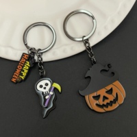 Personnalisé Halloween Vintage Citrouille Porte-clés Diable Squelette Porte-clés Métal Chat Fantôme Conception Artisanat Promotionnel En Alliage De Zinc Logo Cadeaux