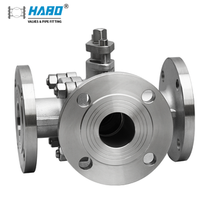 วาล์วหมุนพวงมาลัยสามทางแบบแมนนวล, วาล์วหมุนพวงมาลัยแบบ LT ทำจากสเตนเลสหน้าแปลน304สำหรับน้ำขนาดกลาง - Product Image 3