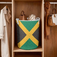Sac de rangement matelassé à cordon personnalisé avec drapeau de la Jamaïque, en polyester, pour chambre et salon