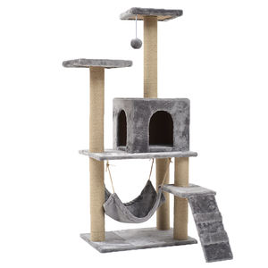 Doppio mobile personalizzato albero gatto condominio in legno con Sisal tessuto graffio per Multi-gatto case - Product Image 1