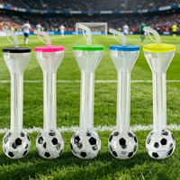 Gobelet jetable avec paille, gobelet à boisson pour fête, gobelet à eau en forme d'haltère pour regarder des événements sportifs