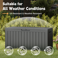 Stock entrepôt USA : Boîte de rangement extérieure en résine de 270 L (72 gallons) pour patio, jardin, accessoires de piscine et coussins