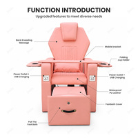 Chaise de manucure et pédicure JOXIN avec plateau de manucure en cuir PU imperméable et porte-gobelet pour salons de manucure professionnels